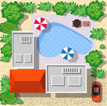 Top view of houses Stock Illustration