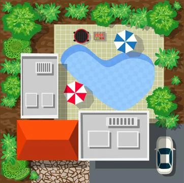 Top view of houses Illustrazione stock