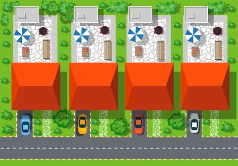 Top view of houses Stock Illustration
