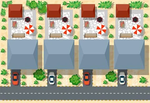 Top view of houses Illustrazione stock