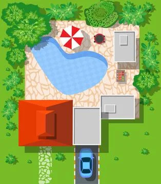 Top view of houses Illustrazione stock