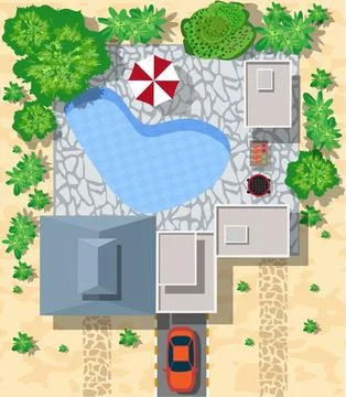 Top view of houses Illustrazione stock