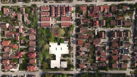 Top view of houses with pattern. Stock Footage 153434207