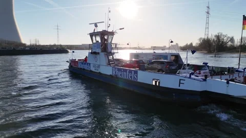Top view hover above ferry before departure Stock Footage 341298015