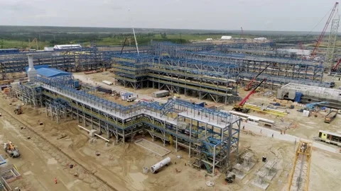 Top view of the huge construction site Stock Footage 138266531