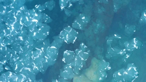 Top view ice drift in a turquoise mountain river Stock Footage 122684916