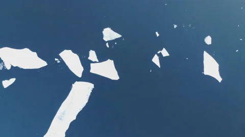 Top view of ice Floes floating on the river. Stock Footage 101626009