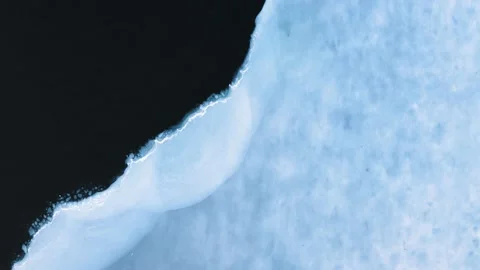 Top view of ice formation on the sea on the Swedish west coast Stock Footage 148271079