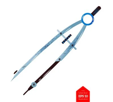Top view illustration of compasses Stock Illustration