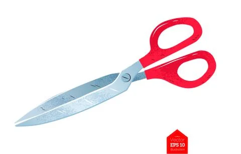 Top view illustration of scissors Stock Illustration