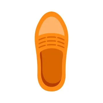 Top view illustration of single orange casual shoe Stock Illustration
