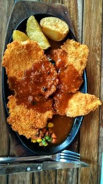 Top view image of chicken crispy Stock Photos