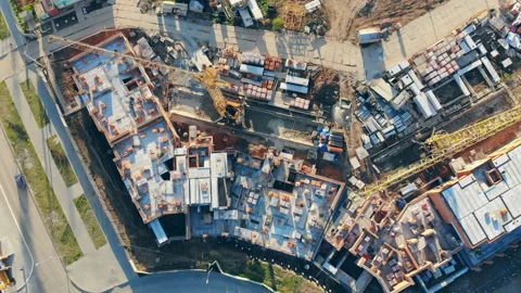 Top view of an incomplete construction site Stock Footage 93488873