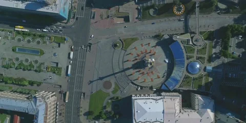 Top view to Independence square Ukraine Kyiv 12 may 2018 Stock Footage 273613946
