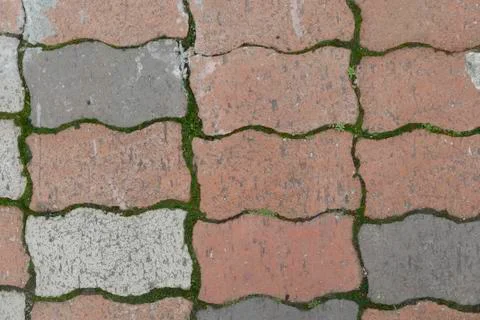 Top view of Interlocking paving stone driveway Stock Photos