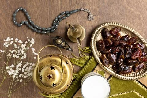 Top view islamic decor elements Stockfoto's