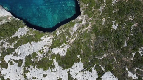 Top view of island shore Stock Footage 199452810