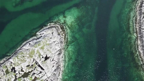 Top View Of Islands With Deep Sea In Norway Video stock 201921182