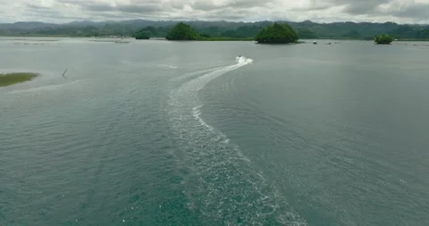 Top view of Jet ski in tropical island. Philippines. Stock Footage 253690310