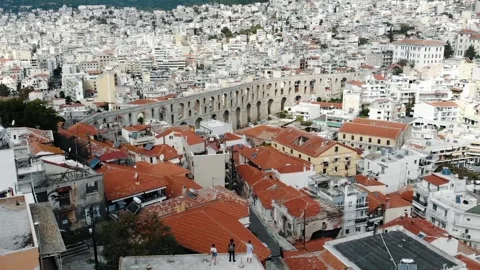 Top view from Kavala, Greece Stock Footage 143965731