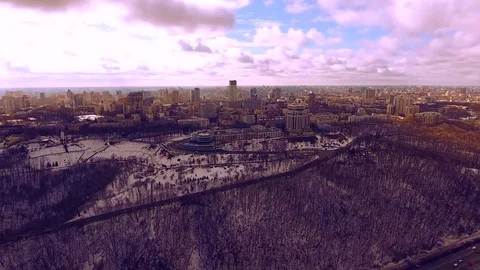 Top view, Kiev in winter Stock Footage 78627211