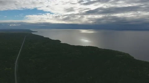 Top view of the Lake and beach Stock Footage 68206966
