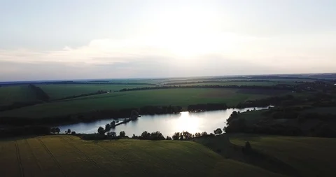 Top view of lake Stock Footage 99140771