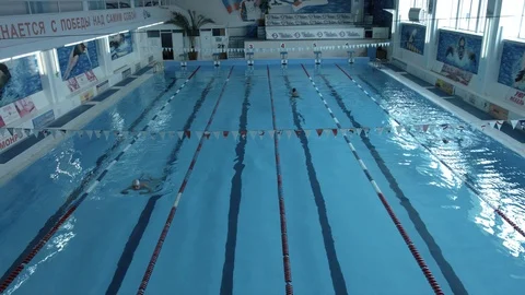 Top view of the lap pool Stock Footage 74694342