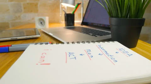 Top view of laptop with diagram Stock Footage 60257616