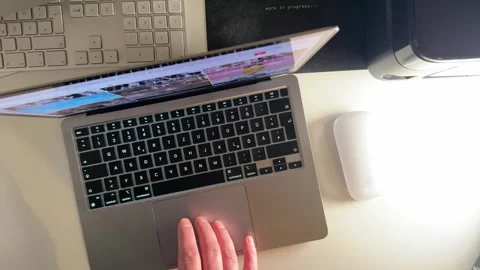 Top view of Laptop Stock Footage 260234987