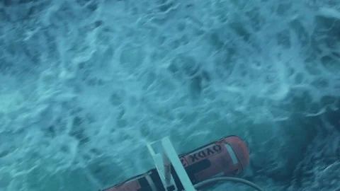 Top View From Large Ferry In The Sea. Ship Makes The Water Into Beautiful Waves Stockbeeldmateriaal 81099261