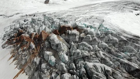 Top view of a large glacier Stock Footage 139691882