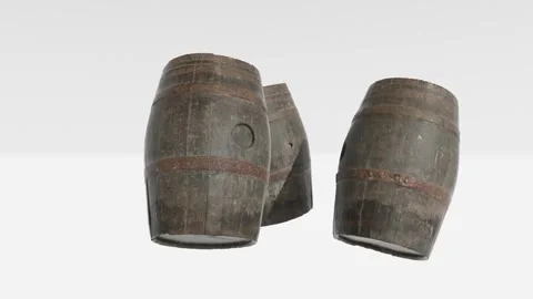 Top view large rusty barrels Stock Footage 149825438