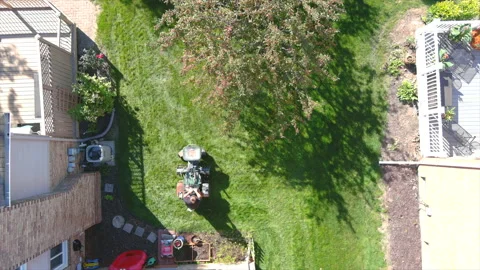 Top view of lawn care in spring Stock Footage 228493646