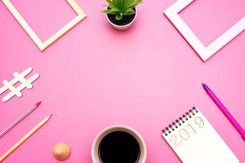 Top view of the layout for the application of records, greetings for the new  Stock Photos