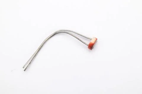 Top view of an LDR (Light Dependent Resistor) on a white background. This par Stock Photos