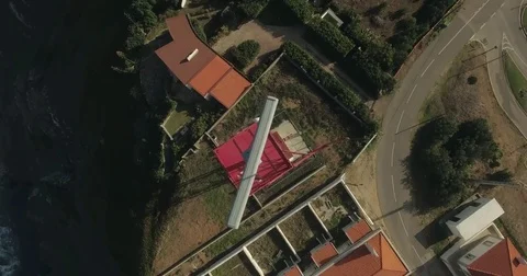 Top View of Lighthouse at Cape Roca, Portugal Stock Footage 76724355