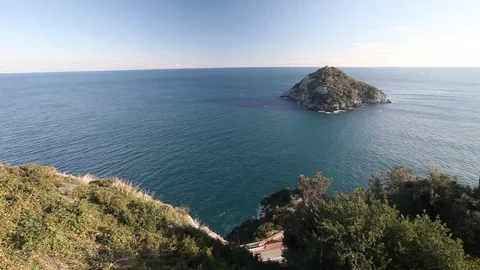 Top view on the Ligurian cliffs Stock Footage 71796851