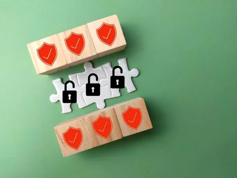 Top view the lock open because it is unsafe Stock Photos