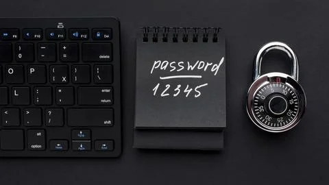 Top view lock with password keyboard. High quality and resolution beautiful.. Stock Photos