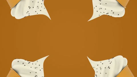 Top view. Loop video. Pop art. Close up of 3d render ice cream Video stock 132517803