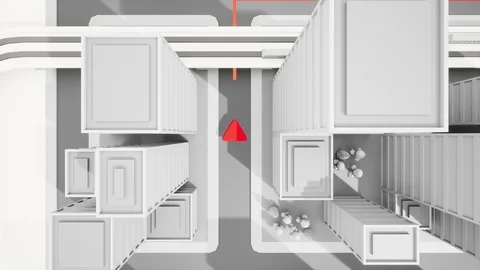 Top view of low poly GPS map of a city. 動画素材 89884948