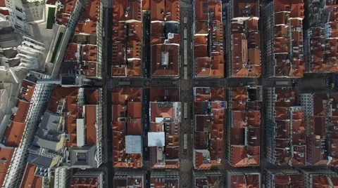 Top View of Lower Town, Lisbon, Portugal Video stock 58891202