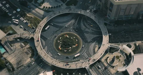Top view of Lujiazui Ring of Shanghai 스톡 동영상 160325408