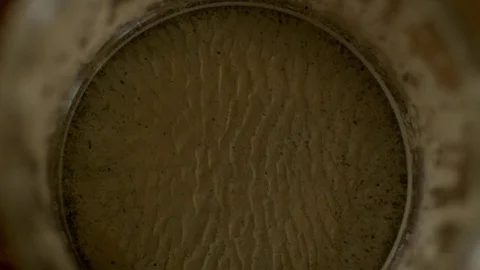 Top view of lye and sedimented ashes Stock Footage 71187909
