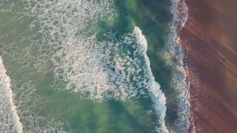 Top view Macao Beach in Punta Cana. Aerial view from flying drone Stock Footage 242946103