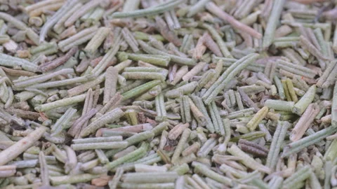 Top view, macro. Heap of dried rosemary spice. Slider shot. Stock Footage 292510012