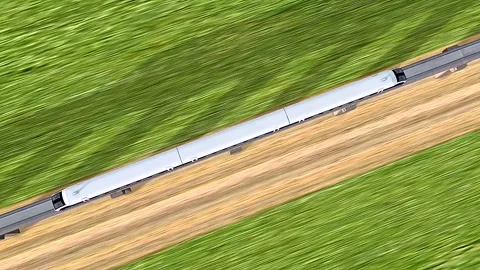 Top view of a maglev train Stock Footage 328533315