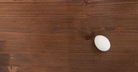 Top view of making easter egg like bunny. Stop Motion. Stock Footage 150554618