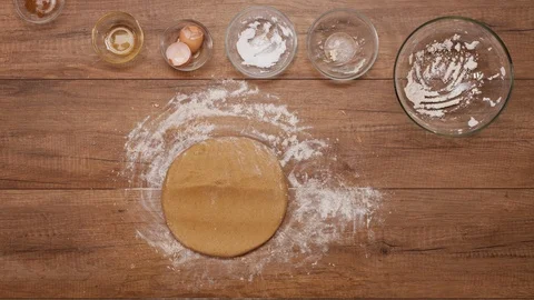 Top view of making gingerbread cookies for the holiday season - stop motion Video stock 86858287